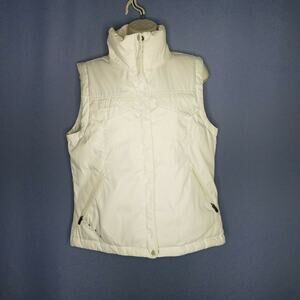 Womens Columbia Down Puffer Vest Size Medium Cream Ivory